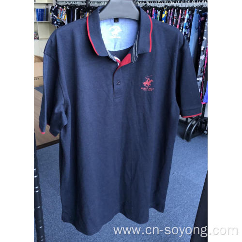 Collar Stand Polo Men's Polyester / Cotton Solid Pique Collar Stand Polo Shirts Supplier